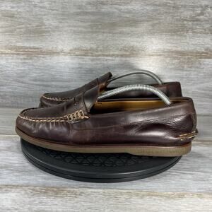 Sperry Men’s Gold Cup Cambridge Brown Leather Penny Loafers Size 10.5